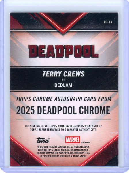 2025 Topps Chrome Deadpool Terry Crews Auto Bedlam Red Wave 1/5