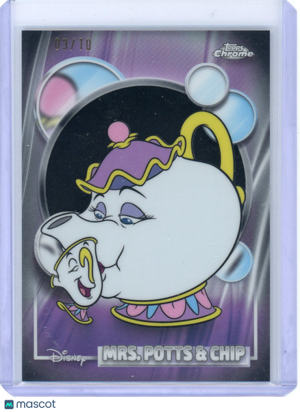 Mrs. Potts & CHIP - 2026 Topps Chrome Disney Black Refractor /10 #38