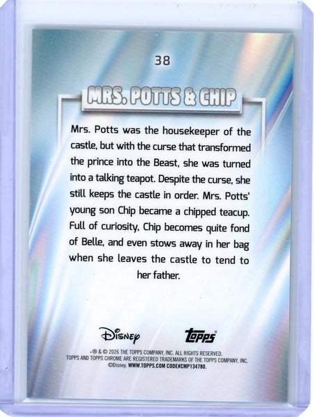 Mrs. Potts & CHIP - 2026 Topps Chrome Disney Black Refractor /10 #38