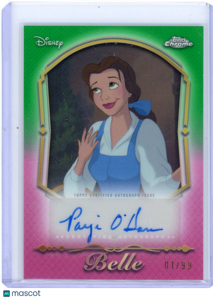 Belle - 2026 Topps Chrome Disney Paige O'Hara Auto Green 1/99