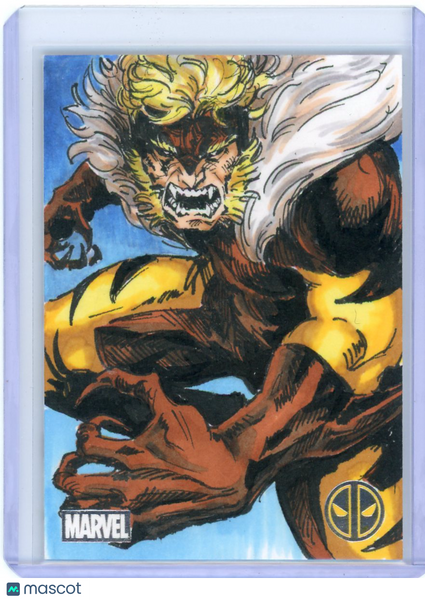 SABRETOOTH - 2025 Deadpool Topps Chrome Art Sketch Card 1/1 Rae Klock