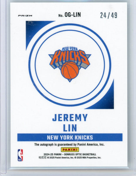 Jeremy Lin - 2025 Panini Donruss Optic Opti-Graphs Auto 24/49