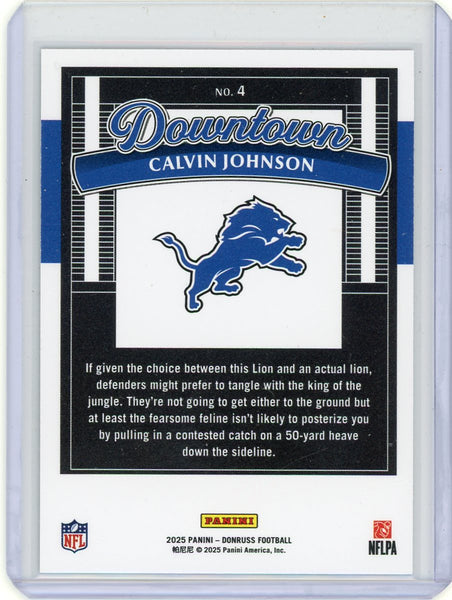 Calvin Johnson - 2025 Panini Donruss Football Downtown Case Hit SSP #4