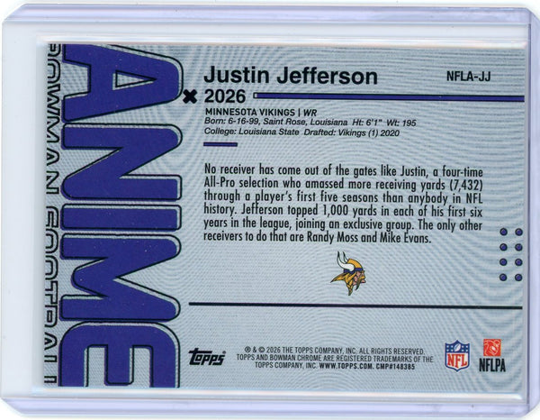 Justin Jefferson - 2026 Bowman Chrome Football Anime Case Hit SSP NFLA-JJ