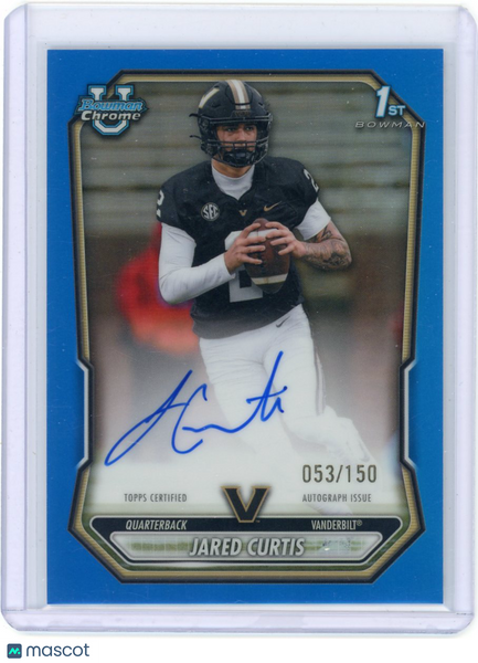 Jared Curtis - 2026 Bowman Chrome University 1st Auto Blue Refractor 053/150