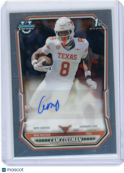 Cam Coleman - 2026 Bowman University Chrome Football 1st Auto Base BCPA-CC