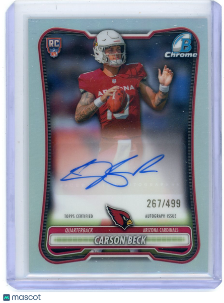Carson Beck - 2026 Bowman Chrome Football Topps Refractor Rookie Auto 267/499