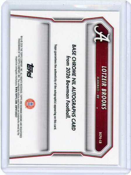 Lotzeir Brooks - 2026 Bowman Chrome U Football Orange Reptilian 1st Auto 03/25