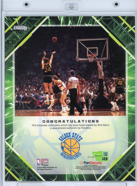 Rick Barry - 2025 Fanatics Emanate Basketball Green Auto HOF Inscription 60/99