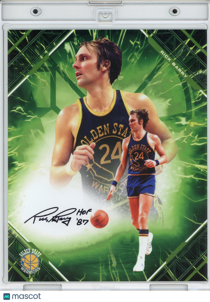Rick Barry - 2025 Fanatics Emanate Basketball Green Auto HOF Inscription 60/99
