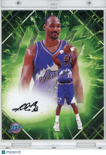 Karl Malone - 2025 Fanatics Emanate Basketball Green Auto 13/99 Utah Jazz