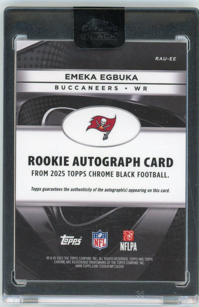 Emeka Egbuka - 2025 Topps Chrome Black Football Rookie Auto RAU-EE