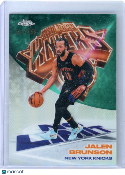 Jalen Brunson - 2026 Topps Chrome Basketball Green Refractor 17/199