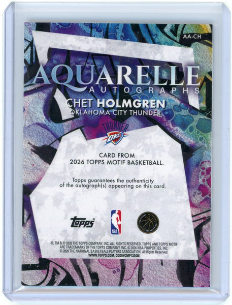 Chet Holmgren - 2025-26 Topps Motif Basketball Auto Aquarelle Orange 14/25 AA-CH