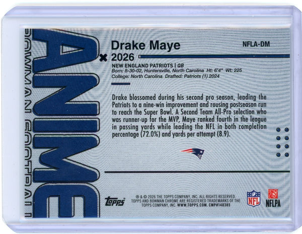 Drake Maye - 2026 Bowman Chrome Football Anime Case Hit SP Topps NFLA-DM
