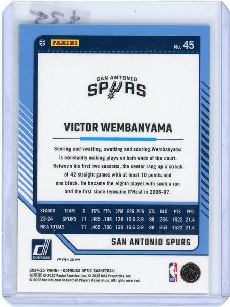 Victor Wembanyama - 2024-25 Panini Donruss Optic Red Glitter #45