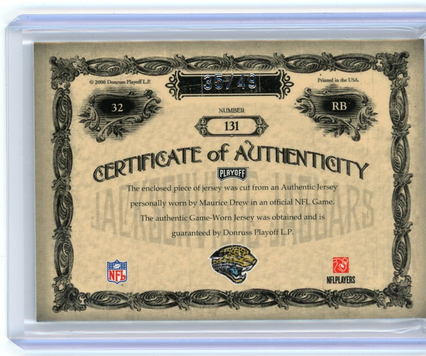 Maurice Jones-Drew 2006 Playoff National Treasures Rookie Patch Auto RPA 35/49