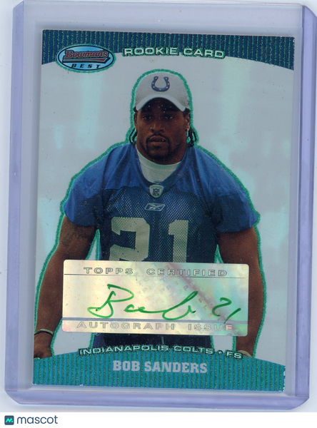 Bob Sanders - 2004 Bowman's Best Topps Green Rookie Auto 107/499 #185