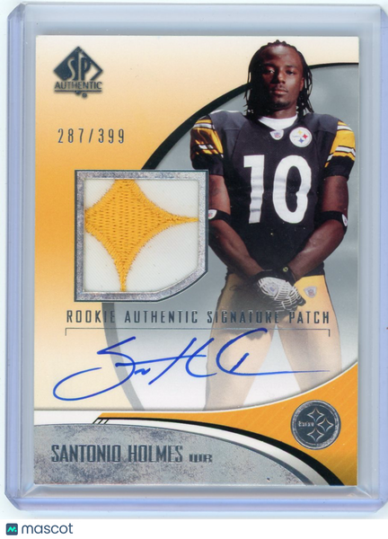 Santonio Holmes 2006 Upper Deck SP Authentic Rookie Patch Auto Logo 287/399 #253