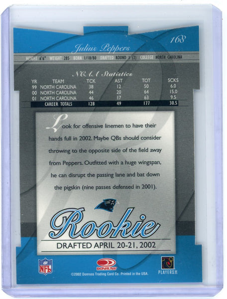 Julius Peppers - 2002 Donruss Elite Aspirations Blue Rookie 04/49 #168