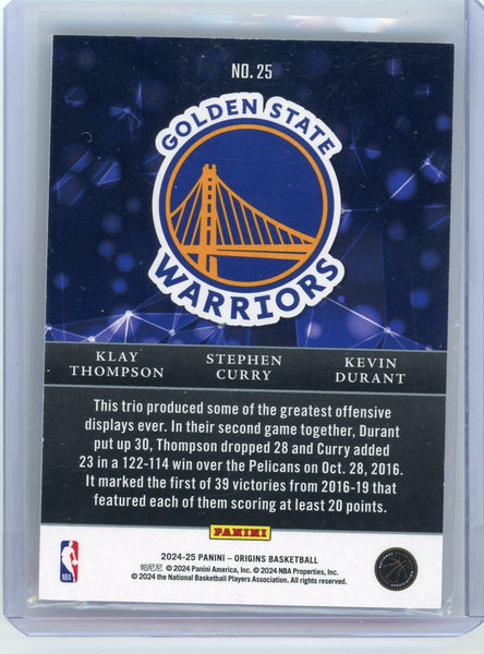 Kevin Durant Stephen Curry Klay Thompson 2024 Panini Origins Pink Nucleus 28/99
