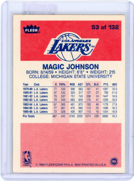 Magic Johnson - 1986 Fleer Basketball #53 Lakers