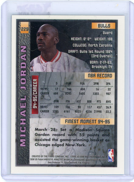 Michael Jordan - 1996 Topps Finest Basketball With Coating Peel #229 (B)