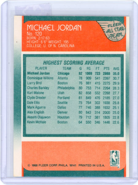 Michael Jordan - 1988 Fleer Basketball All Star Team #120