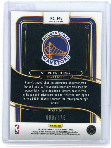 Stephen Curry - 2024-25 Panini Select Premier Maroon 086/175 #143