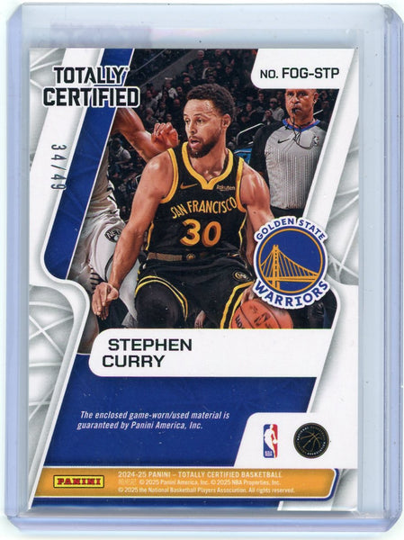 Stephen Curry - 2024-25 Panini Totally Certified Blue 34/49 Fabric of the Game
