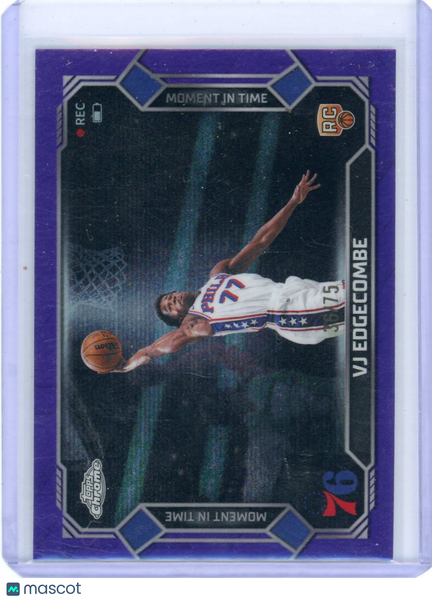 VJ Edgecombe - 2025 Topps Chrome Moment in Time Purple 36/75 Rookie