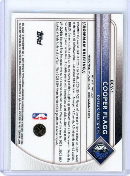 Cooper Flagg - 2025 Bowman Chrome Rookie Floorboard /125