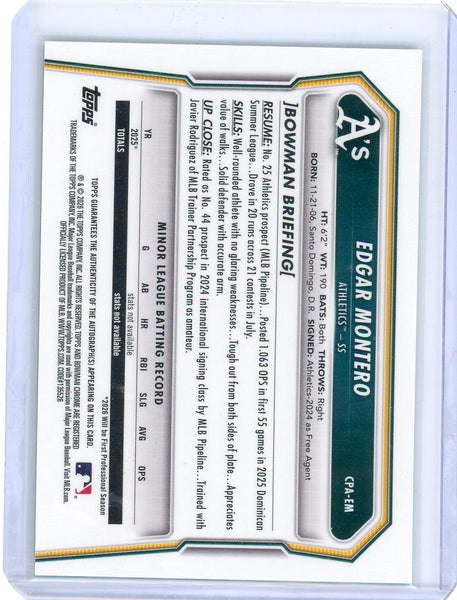 Edgar Montero - 2026 Bowman Chrome Gold Refractor Auto /50
