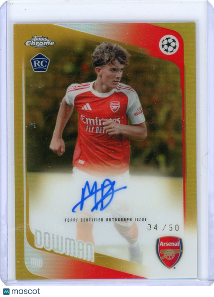 Max Dowman - 2026 Topps Chrome UEFA Club Gold Refractor Rookie Auto /50