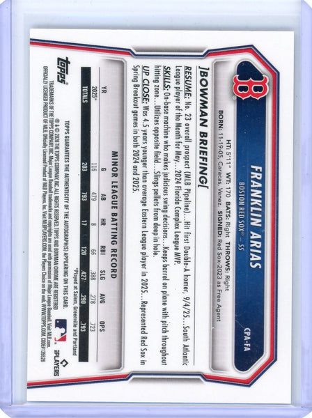 Franklin Arias - 2026 Bowman Chrome Auto CPA-FA