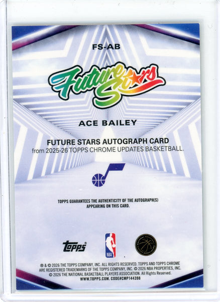 Ace Bailey - 2025 Topps Chrome Update Rookie Gold Auto /50
