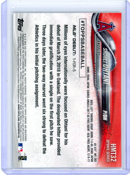 Shohei Ohtani - 2018 Topps Chrome Update Series Rookie #HMT32