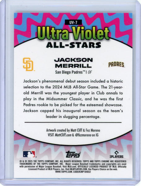 Jackson Merrill - 2025 Topps Chrome Ultra-Violet All-Stars SP