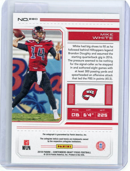 Mike White - 2018 Panini Contenders Draft Picks Cracked Ice Rookie 22/23