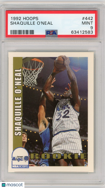 Shaquille O'Neal - 1992 Hoops Basketball Rookie PSA 9 #442