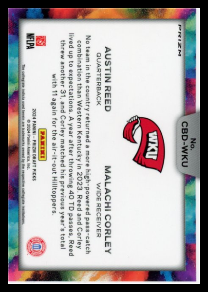 Malachi Corley Austin Reed - 2024 Panini Prizm Draft Picks COLOR BLAST