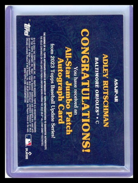 Adley Rutschman - 2023 Topps Baseball Update Series 4/5 Autograph Jumbo Patch RC
