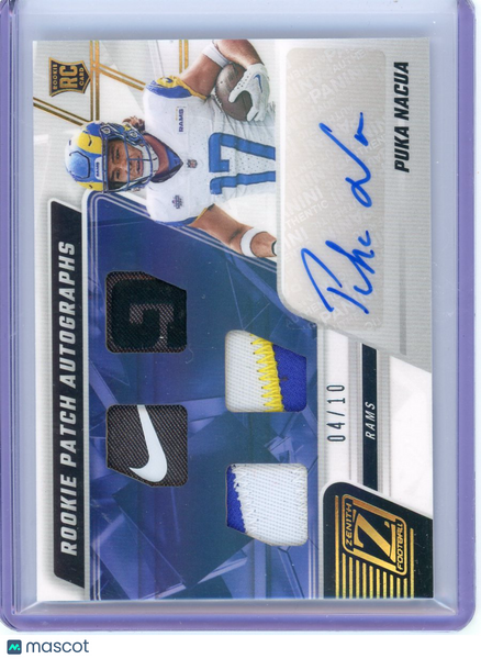 PUKA NACUA - 2023 Panini Zenith Quad Rookie Patch Auto Swoosh /10 NIKE