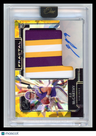 J.J. McCarthy - 2024 Panini One Fractal Patch RC 18/25 Gold