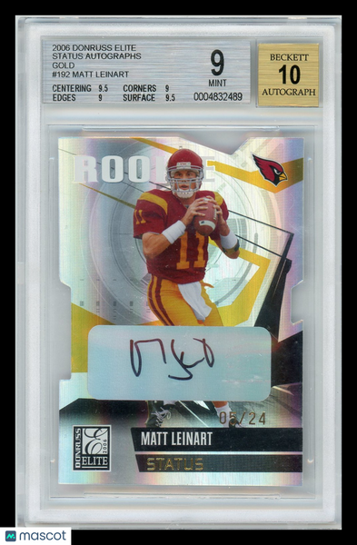 Matt Leinart - 2006 Donruss Elite Status Rookie Auto Gold /24 BGS 9 10