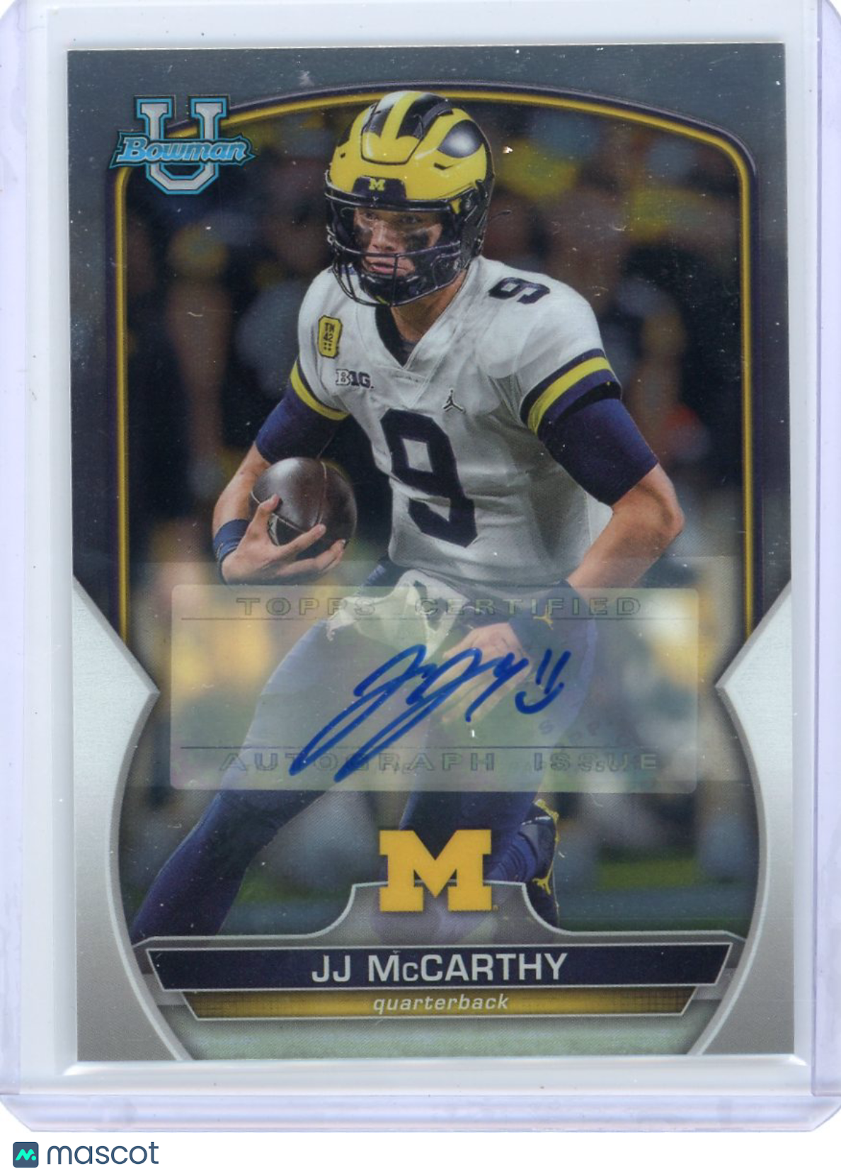 JJ McCarthy - 2022 Bowman Chrome U Football Rookie Auto #48 Michigan