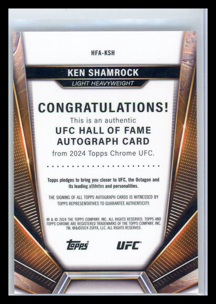 Ken Shamrock - 2024 Topps Chrome UFC Hall of Fame Autograph 3/5