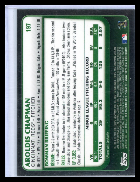 Aroldis Chapman - 2011 Bowman Chrome Topps RC Autograph