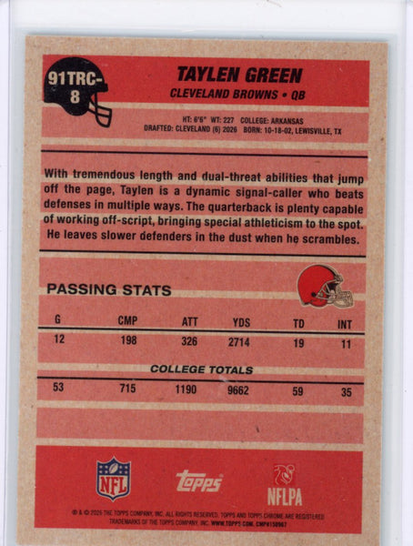 Taylen Green - 2026 Topps Aqua Refractor Silver Pack Rookie /199
