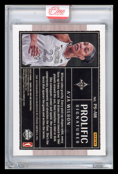 A'ja Wilson - 2025 Panini One and One Prolific Signatures Purple 26/99